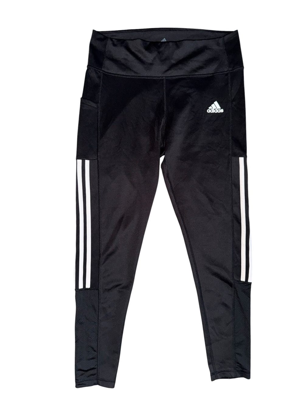 Adidas AeroReady Primegreen Black Athletic Leggings Striped Logo Women’s L